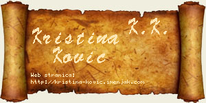 Kristina Ković vizit kartica